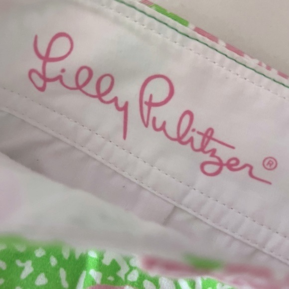 Lilly Pulitzer The Walsh Short Limeade Cheat Ya Green Pink Summer Print Shorts 2 - Picture 5 of 14